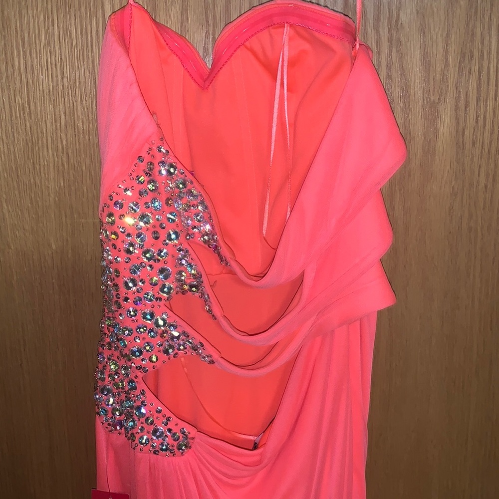 Coral Formal Prom Dress - Picture 3 of 11
